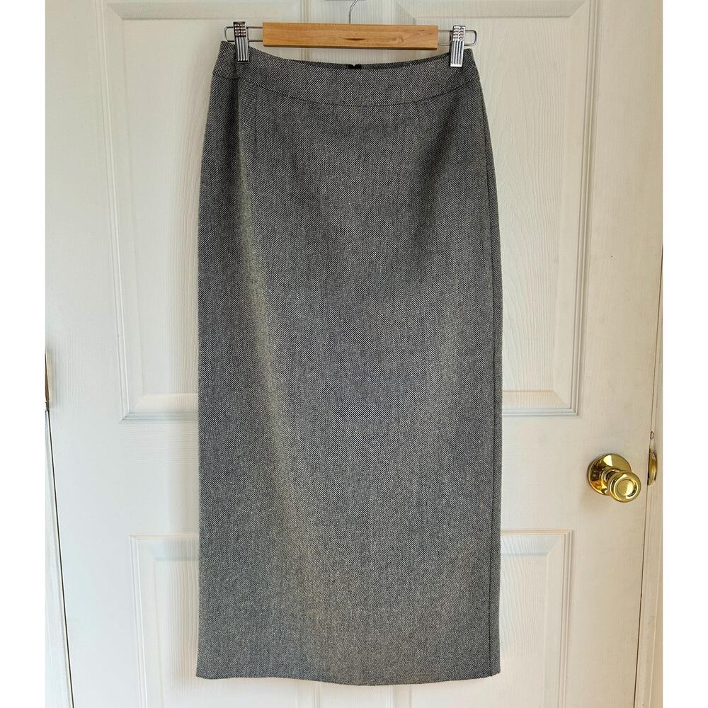 Vintage Black and White Tweed Wool Blend Column Skirt Size Small | Vintage Liz